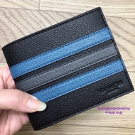 Huongvnxk•[genuine leather] Coach men's wallet with stripes