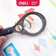 Deli Kaca Pembesar Magnifier 3X 6X  Pegangan ergonomis yang nyaman ringan ringkas dan portable E9092
