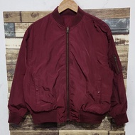GU japan Bomber Jacket Reversible Maroon Original (Size SM)