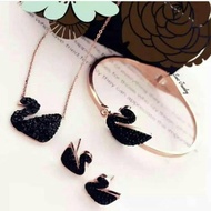 Promo Set Titanium Swan Black Swan Swarovski Titanium Jewelry Anti-Rust Forever Ready Import