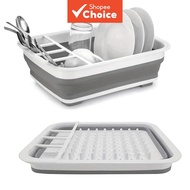 ONE pc Space-saving Kitchen Drying Rack - Foldable Dishwasher, Bowl Drainer, Cutlery Holder and Stor