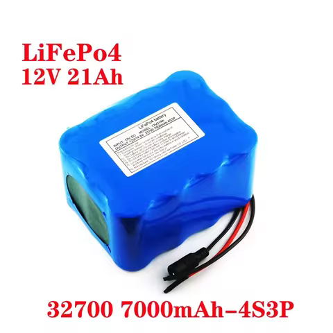 32700 Lifepo4 Battery Pack 4S3P 12.8V 21Ah with 4S 20A Maximum 60A Balanced BMS for Electric Boat Un