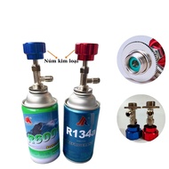Can gas unlock valve R134 R22 R600a R290 R410A R404A R407 refrigerant gas refill