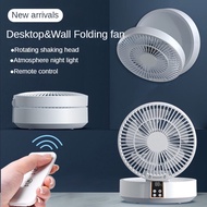 [SG]Oscillating Desktop Fan | Remote Control | Table Nightlight | Foldable | Wall-Mount | Quiet &amp; Easy 2 Clean | Compact