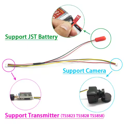 2PCS 5.8G image transmitter video output line signal wire FPV launch map transmitter AV Cable For Tr