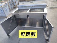 定制水槽工作台廚房不鏽鋼水池工作台洗手盆 不鏽鋼水槽台(單槽水池/雙槽水池/ 三槽水池洗碗洗手盆台面一體洗菜盆水池家用商用