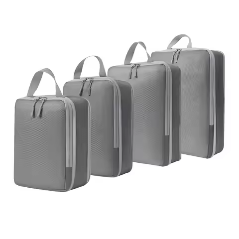 4PCS/Set Compressible Packing Travel Storage Bag Cubes Waterproof Suitcase Portable With Handbag Lug
