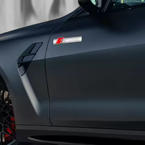 3D Metal SLINE Badges Car Front Grille Emblem Body Trunk Decoration Sticker for Audi A6 C5 C6 C7 C8 