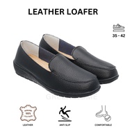 CHELSEAPOLO Women Leather Casual Nurse Shoes Slip On Flats Loafers Nurse Work Comfort Shoes