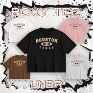 UNBR Men's Boxy T-Shirt Houston 90-38 Texas Print Casual Trendy Style