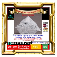 Mask Respirator 3M face mask N95 Vflex  9105 SIRIM approved (25 pieces)