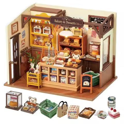 Robotime Rolife Becka's Baking House 3D Puzzle DIY Miniature Dollhouse Kit Amazing Gift for Children