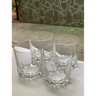 Set of 4 Whiskey glasses, glass cups, Whiskey glasses