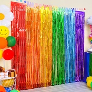 2x1M Foil Curtain Birthday Party Backdrop Tassel / Cheap