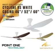 Point One Ceiling Fan Light Cyclone RS White Casing 46" 52" 60" EC Motor Smart Remote SG Warranty
