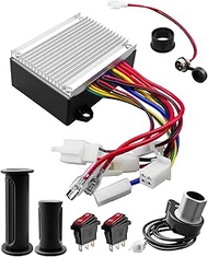 WUMZIJ 24V Controller and Throttle with Charger Port Handlebar Grips Fit for Razor E200 E300 MX350 (