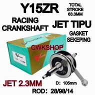 Y15ZR RACING CRANKSHAFT JET 2.3MM/98L JET SOROK JET TIPU HI POWER CRANKSHAFT Y15 STROKE 63.3