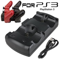 Playstation PS3 / MOVE Controller Dual Charger Stand Dock Station with USB Cable