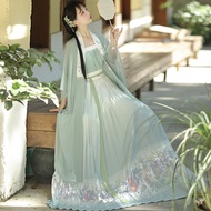 Huachi Kee Original Plain Brocade Hanfu Female Song Made Embroidered Print Long Dry Temple Waist-Len