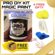 CAT HITAM MAGIC PRO DIY KIT KEMBALIKAN WARNA HITAM RESTORE BLACK PAINT DIY KIT MAGIC PAINT IPC BLACK