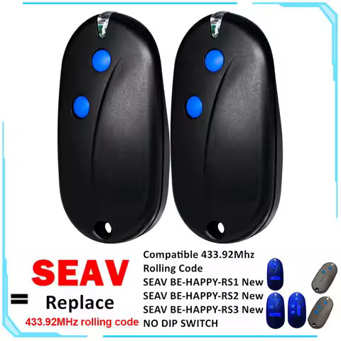 100% Compatible SEAV BE HAPPY RS1 RS2 RS3 RH1 RH2 RH3 Garage Remote Control Garage Door Opener 433.9