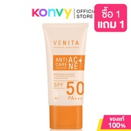 Venita Anti-Acne Care Sunscreen SPF50/PA+++ เวนิต้า ผลิตภัณฑ์ป้องกันแสงแดดผิวหน้า เนื้อครีมเจลบางเบา