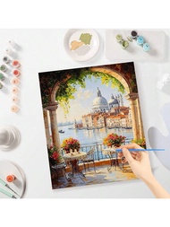 1/2pcs Diy Painting By Numbers City Acrylic Paint On Canvas Modern Landscape Picture By Numbers For 