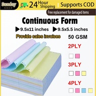 2/3/4ply carbon free continuous computer spreadsheet 9.5x11/5.5 inch dot matrix printer