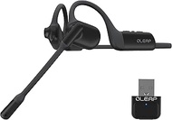 oleap Pilot P200b Bluetooth Wireless Open Ear Headphones, 50dB Call Noise Canceling Computer Headset with Boom Microphone, Mute Button with Dongle for Work and Calls