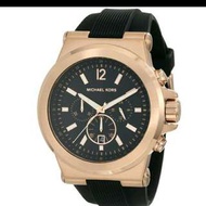 Outlet正品代購 Michael Kors MK 玫瑰金 男女款 橡膠錶帶 三眼 計時 手錶 腕錶 MK8184