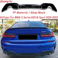 G20 Pre-Lci Rear Bumper Diffuser For BMW 3 Series G20 320i 330i M Sport Competition Style PP Materia