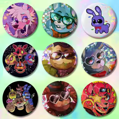 W-FnafS Game Pins 58mm Cute Cartoon Badge Handmade Brooches for Backpack Accessories
