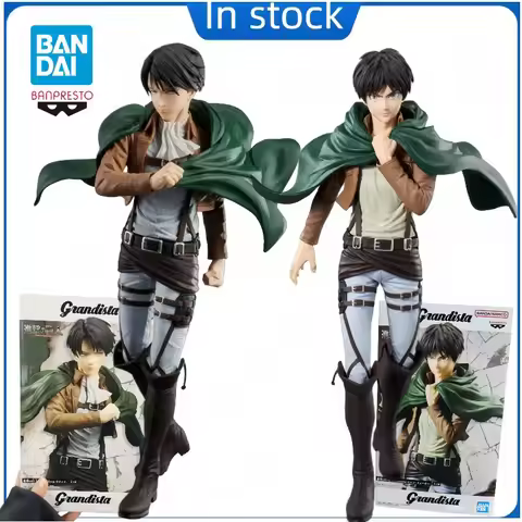 Original BANDAI BANPRESTO Attack on Titan Eren Jaeger Levi Ackerman Grandista PVC Anime Character Mo