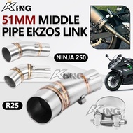 51MM SLIP ON EXHAUST PIPE MANIFOLD RACING FULL SYSTEM Kawasaki Ninja 250 Ninja250 Z250 2008-2017 201
