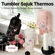 Butterfly Tumbler Kawaii Straw Coffee Flask Thermos Sejuk Tumbler Tumbler Steel Flask Tumbler