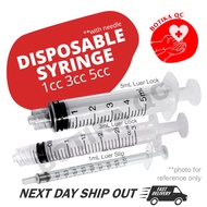 Disposable Plastic Syringe (1ml 3ml 5ml) Pet Feeding (Sold per piece) botika qc (1cc 3cc 5cc)