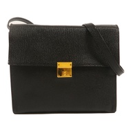 HERMES Chevre皮革Clic 16金扣肩背袋Noir