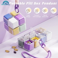 OPENMALL 8-grid Pill Storage Container Portable Sealed Medicine Box with Chain Used for Daily Travel