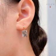 │輕奢│侏儸紀公園 • 方形切割麥飯石 • 耳針耳夾 • 14K注金