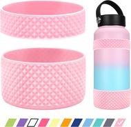 🎉✨2PCS Protective Diamond Silicone Boot Sleeve with Circle Silicone Ring, Aquaflask Accessories 12-40oz Aquaflask Rubber Cover Diamond Silicone Boot Non-Slip Silicone Protector for Tumbler