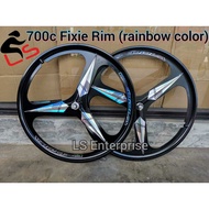 700c Fixie Sport Rim Bicycle Tiga Batang Rim Basikal Fixie Bike 700