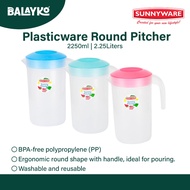 Balayko l Sunnyware 2250ml to 2.25Liters Washable and Reusable Plasticware Round Pitcher -Deluxe 258