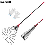 Adjustable Garden Leaf Rake - Red and Black 206 Iron Pipe Telescopic 0.8 to 1.6M Metal Rake Free Glo