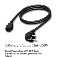 Power Cord Cable Ups Apc Rack server C13 to Schuko Germany 5 Mtr 1.5mm