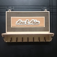 Customized Key Holder Deko Hiasan Rumah Percuma Ukiran Nama, Doa, Atau Ucapan Tempat Penggantung Kun