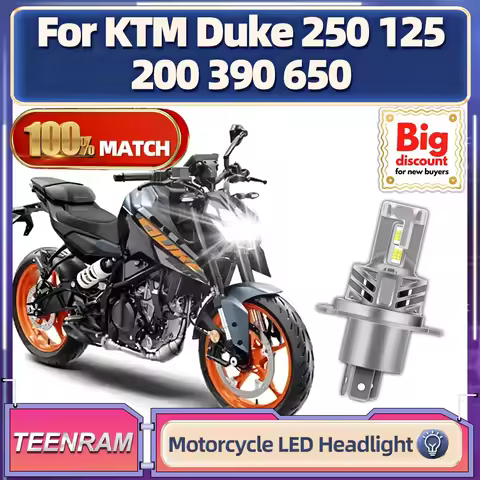 Roadsun For KTM Duke 250 125 200 390 650 1X/2X Motorcycle LED Headlight Bulb 150W Hi/Lo Moto Motorbi