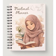 Buku Planner 2026 - 2027 Muslimah Healing Words Set Calendar Islamic Ring Diary Financial Journal