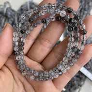 T.A black hair bracelet wrapped in 3 rings, size 4.8 mm