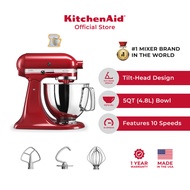 KitchenAid Artisan 4.8L Tilt Head Stand Mixer [5KSM125] - Heavy Duty and High Power Dough Mixer, Whi