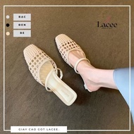 Lacee.49 - Breathable Summer Sandals, Square Toe Design, Quality Orange Design (LACEE _ GIAY CAO GOT
